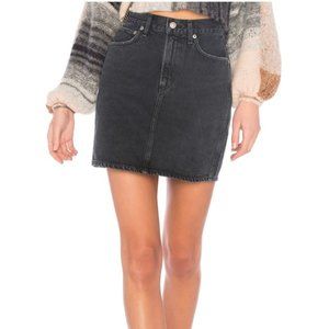 NWOT Women's Agolde KAT 80’s Skirt - Black Denim High Rise Pencil Mini size 27